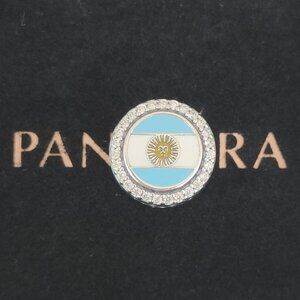 Pandora Argentina Flag Charm Bead Travel Pendant S925 Silver with box